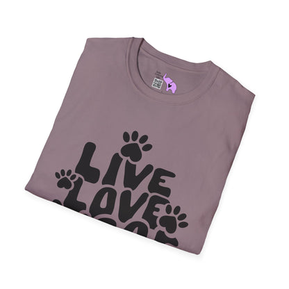 Live Love Woof Adult Tshirt