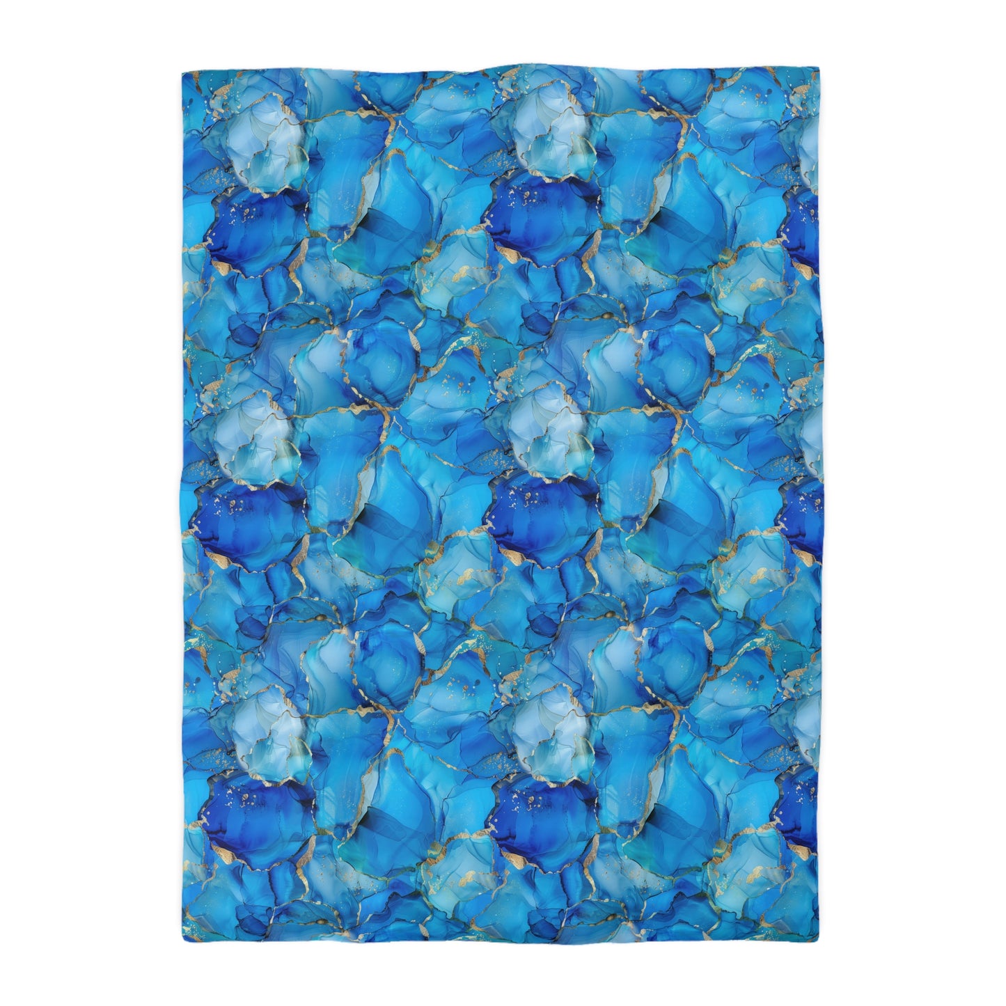 Turquoise Marble Print Microfiber Duvet Cover