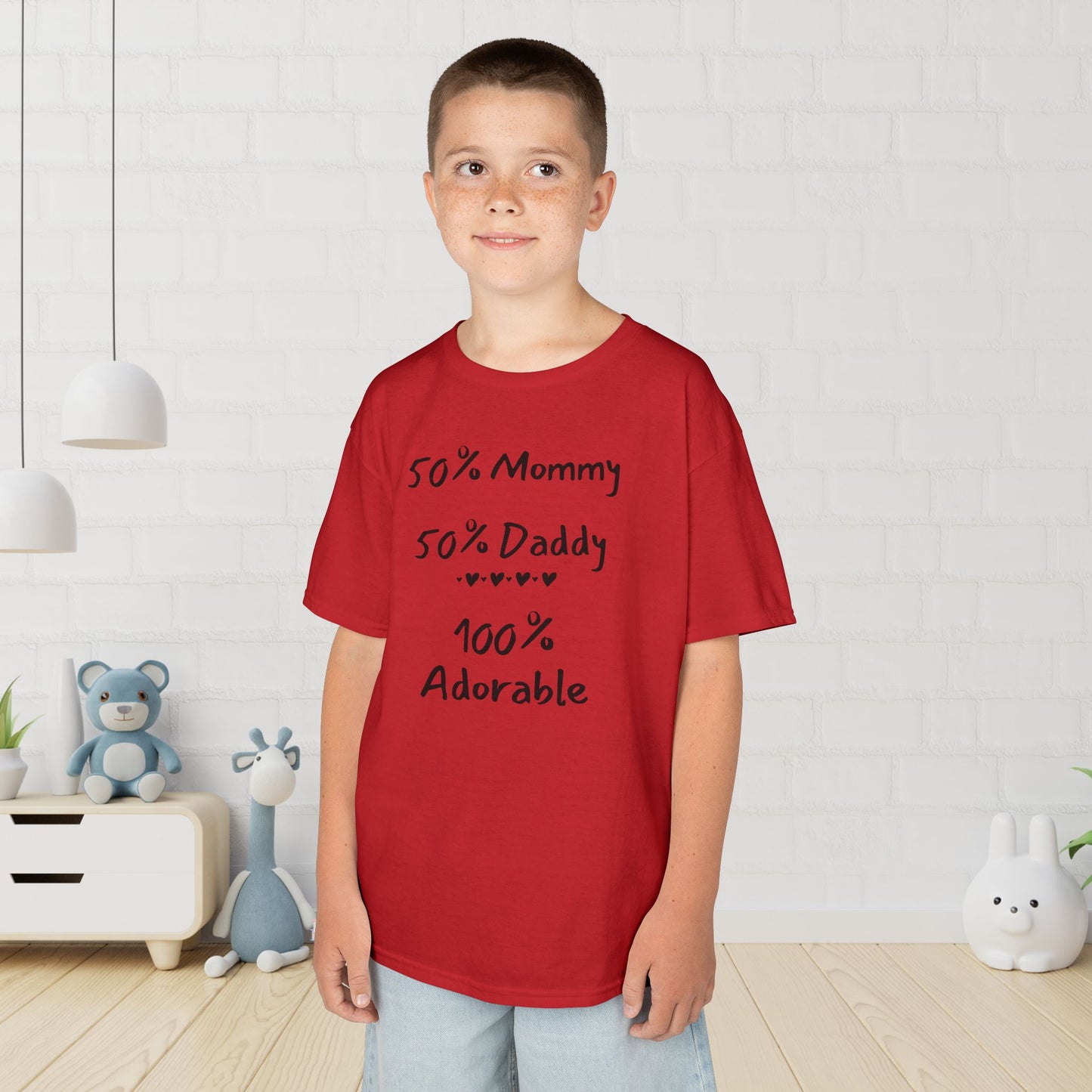 50% Mommy 50% Daddy 100% Adorable Kids Heavy Cotton™ Tee