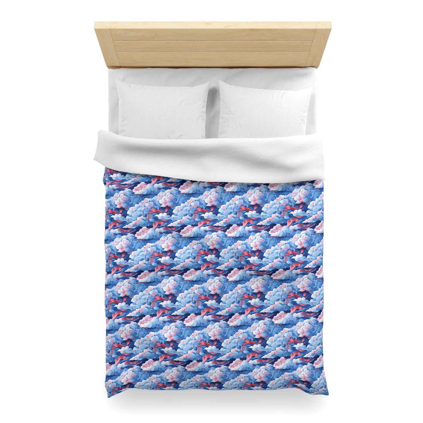 Azure Kumo Flow Microfiber Duvet Cover