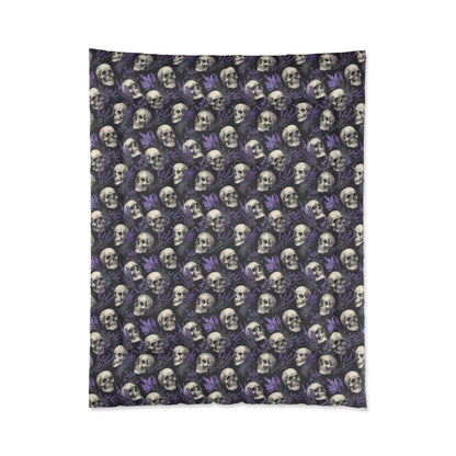 Midnight Lavender Skulls Comforter