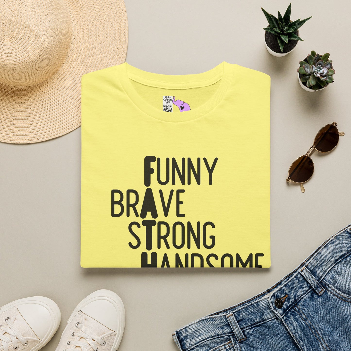 Father-Funny, Brave, Strong, Handsome, Protective, Friend Adult T-shirt