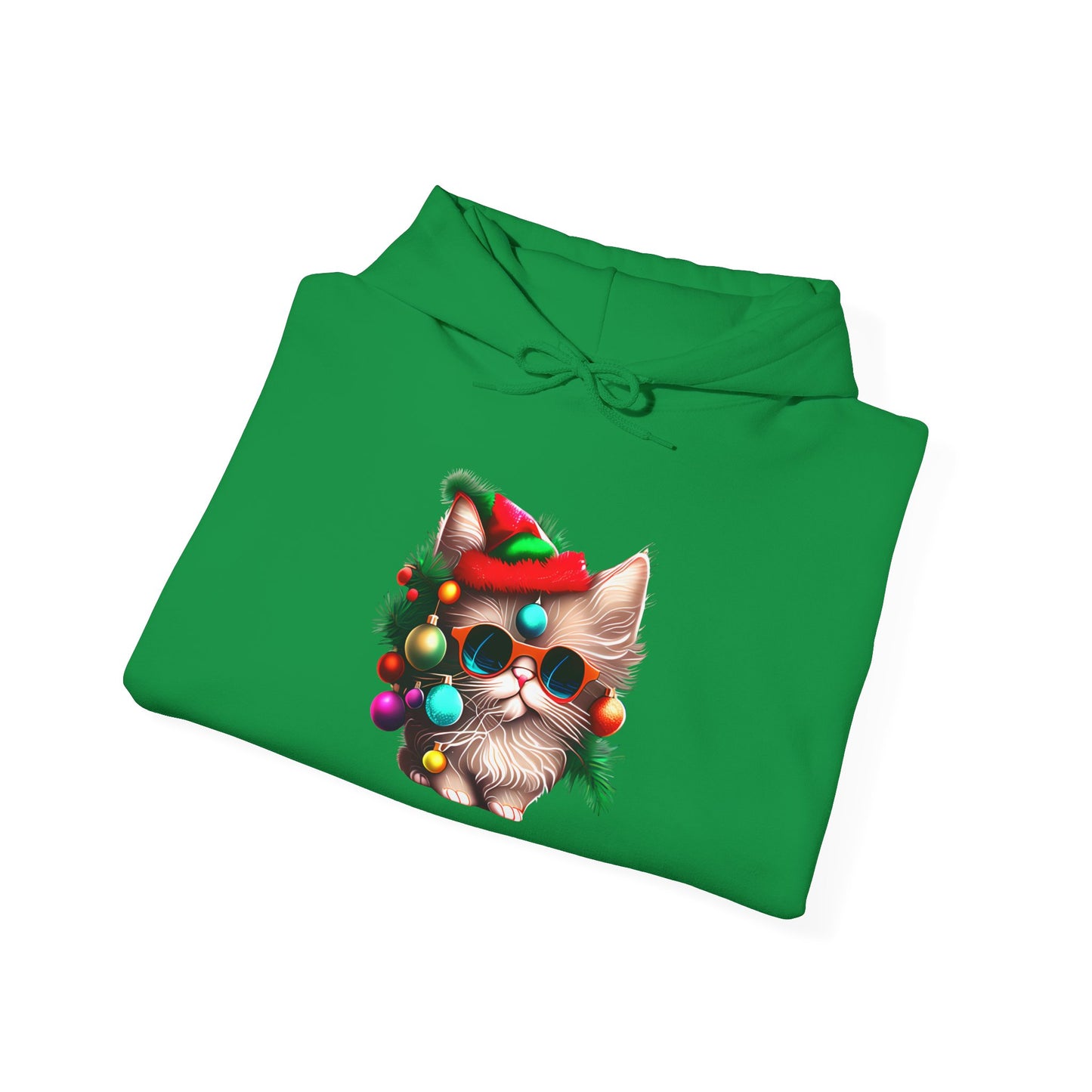 Christmas Tree Kitten Heavy Blend™ Hooded Sweatshirt