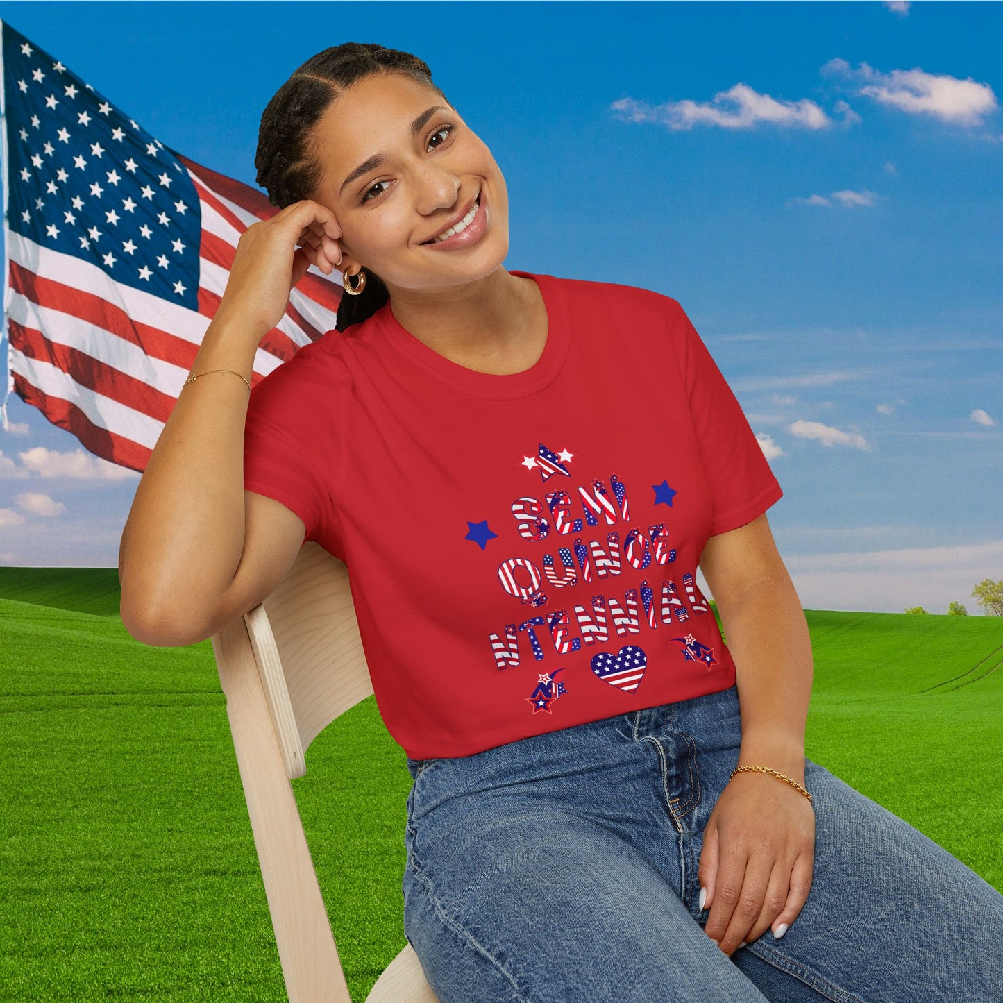 Semiquincentennial (American Flag) Adult T-shirt