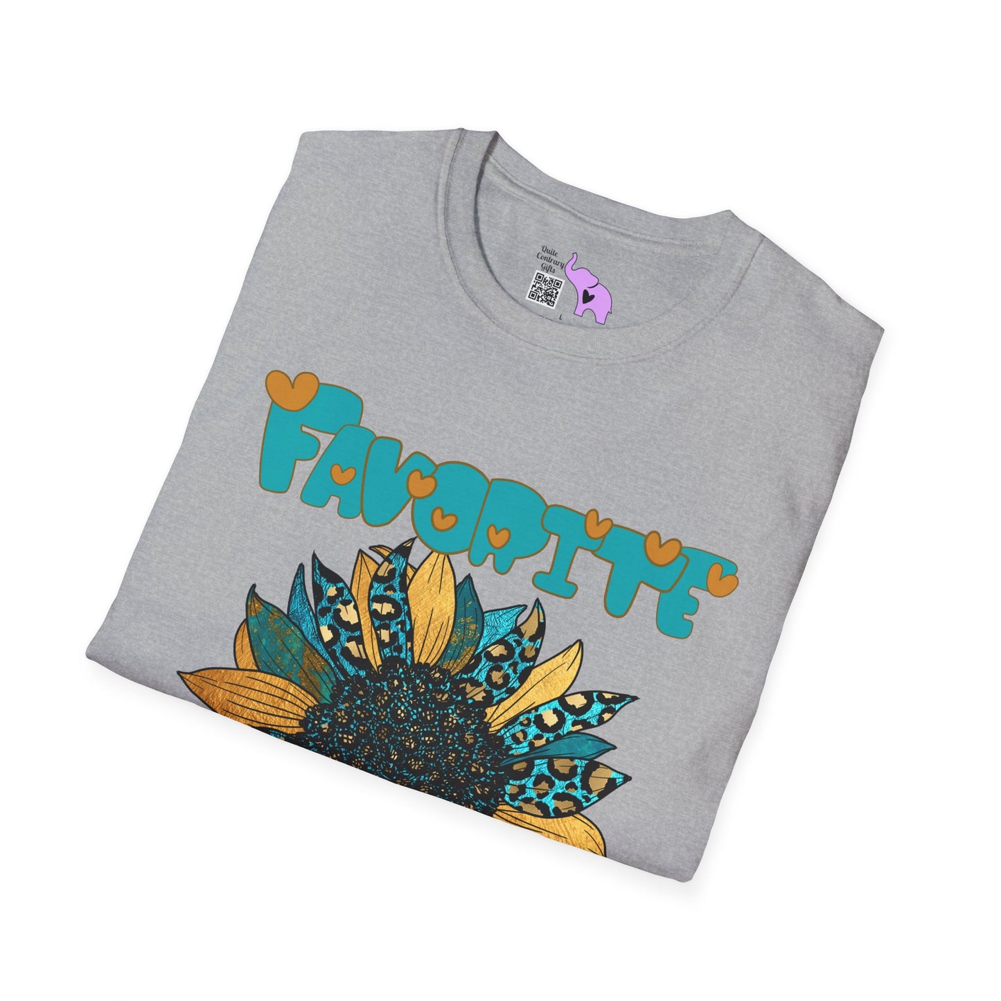 Favorite Auntie Teal/Gold Adult T-shirt