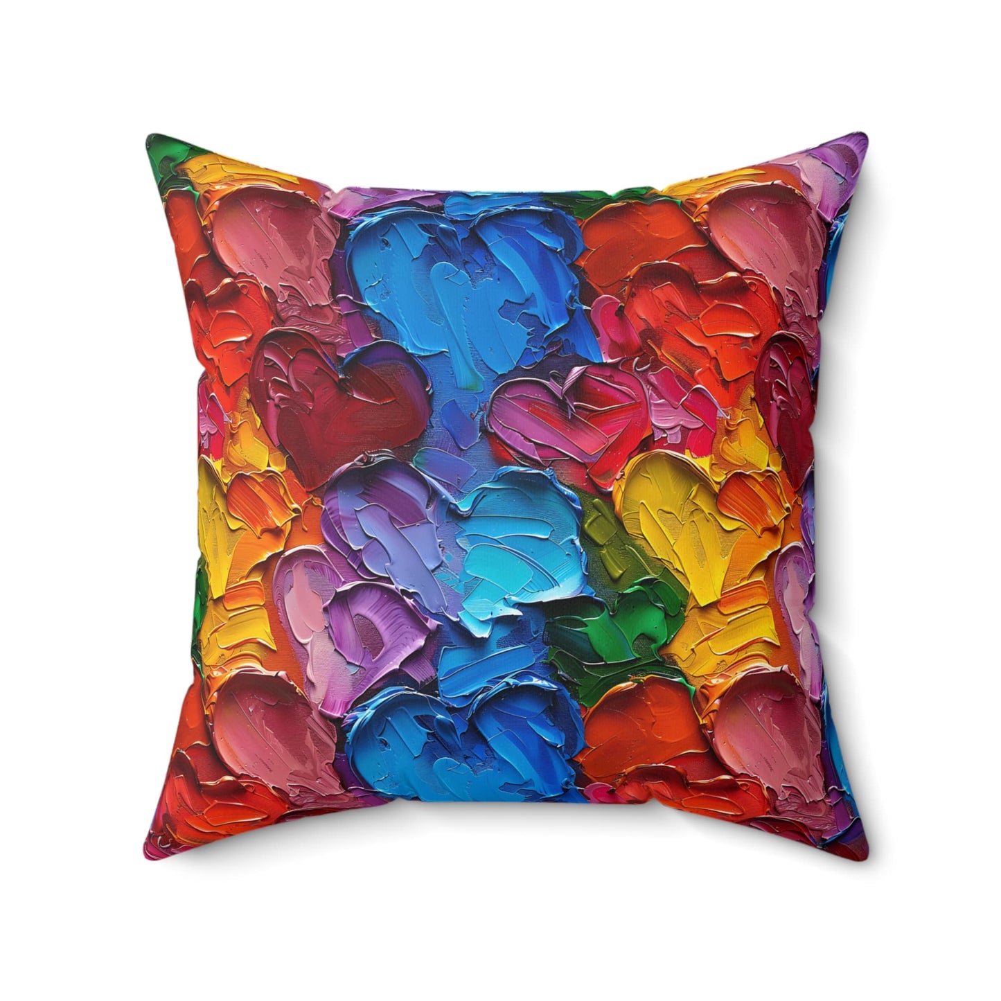 Palette Knife Hearts Throw Pillow
