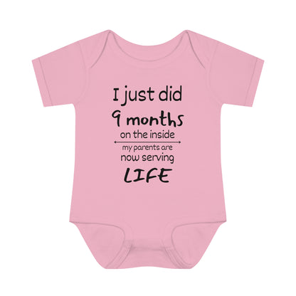 I Just Did 9 Months on the inside Infant Baby Rib Bodysuit