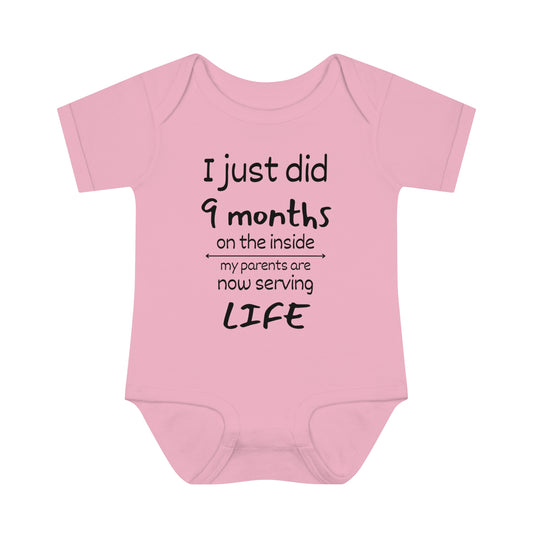 I Just Did 9 Months on the inside Infant Baby Rib Bodysuit