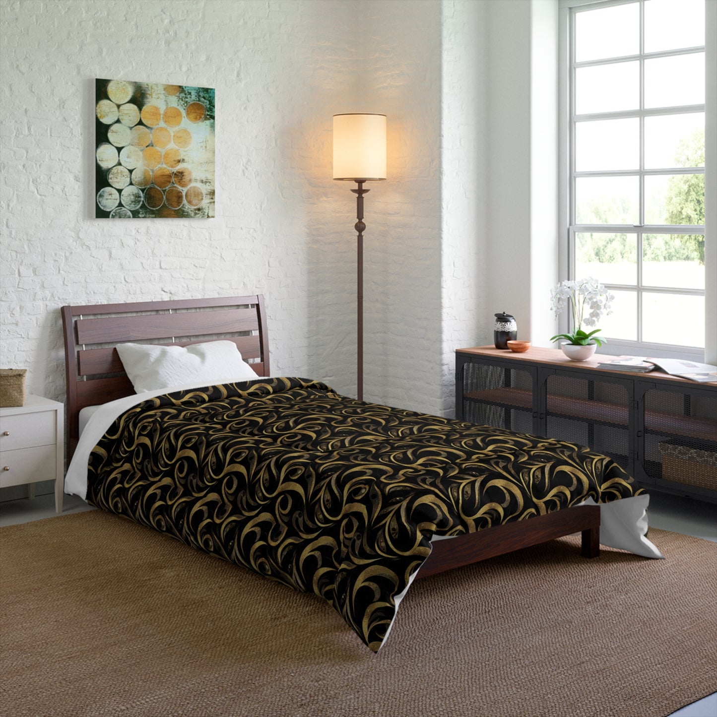 Golden Noir Swirl Comforter