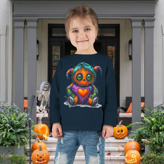 Patchwork Pumpkin Heart Toddler Long Sleeve Tee