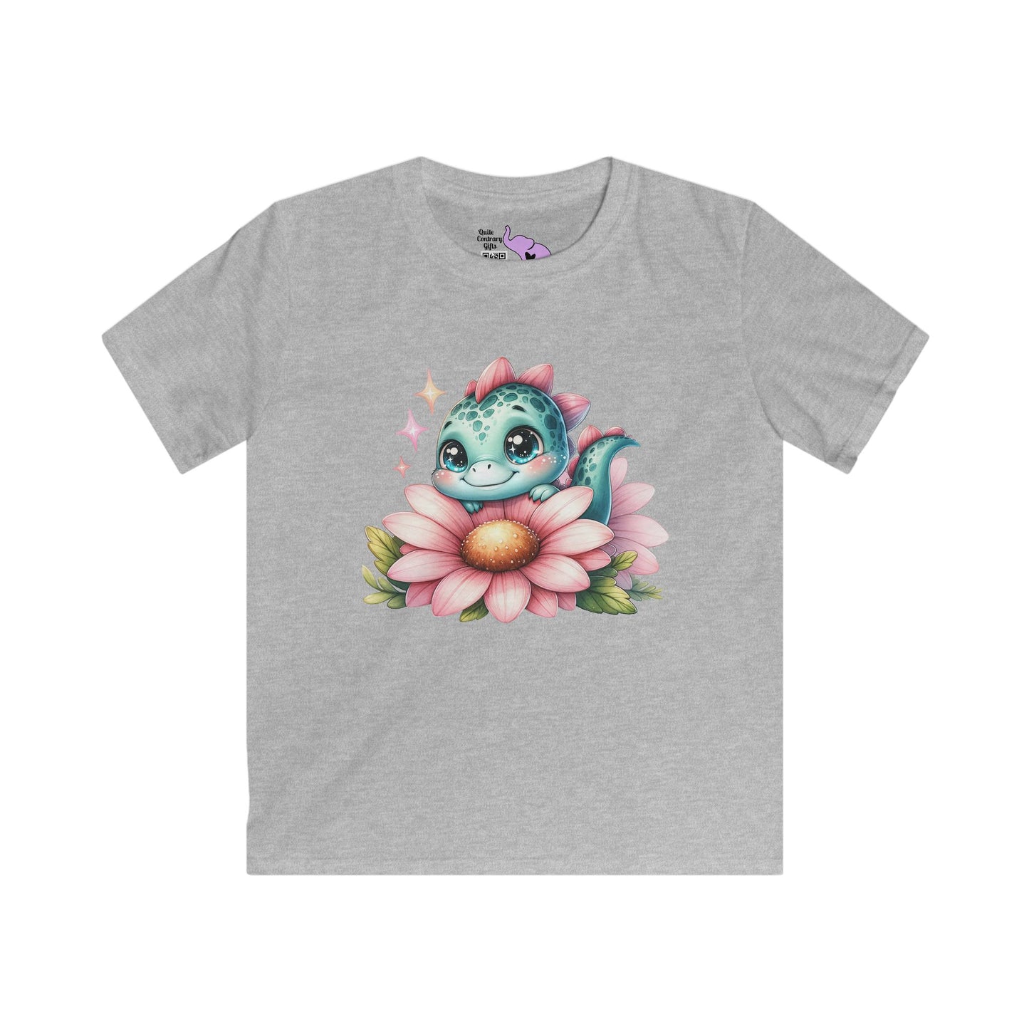 Adorable Baby Dinosaur Kids Softstyle Tee