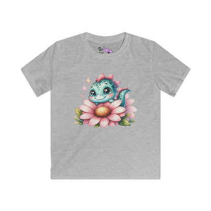 Adorable Baby Dinosaur Kids Softstyle Tee