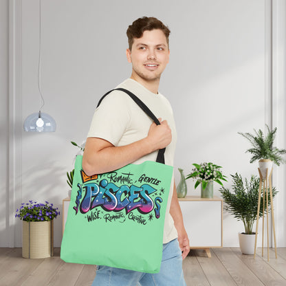 Pisces Street Art Canvas Tote Bag