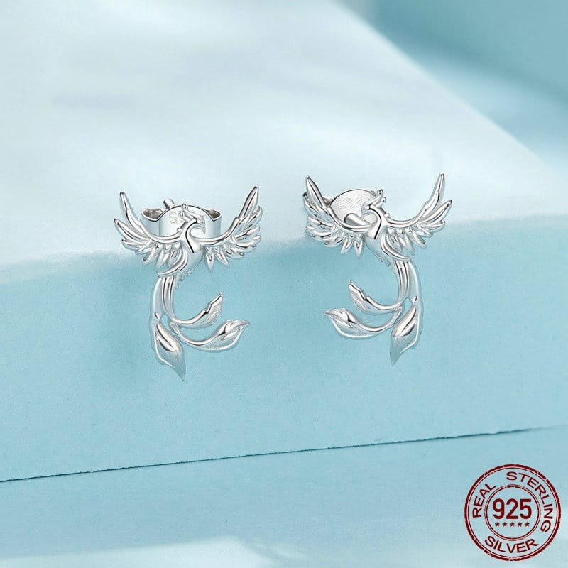 Phoenix Silver Stud Earrings