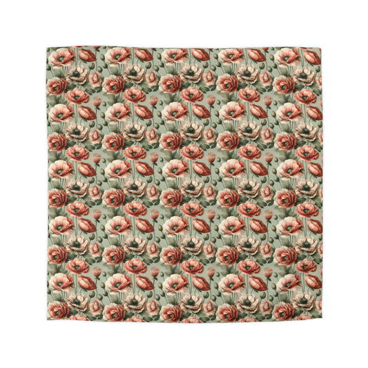 Blushing Poppy Microfiber Duvet Cover