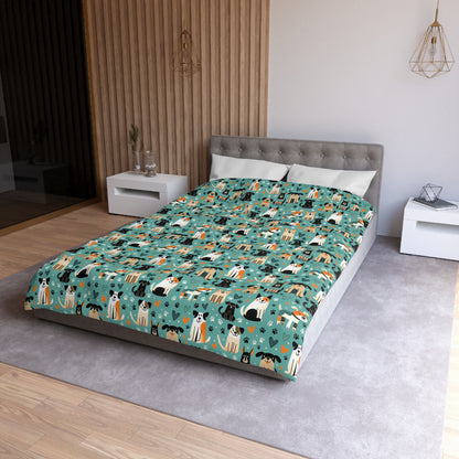 Happy Hounds Microfiber Duvet Cover