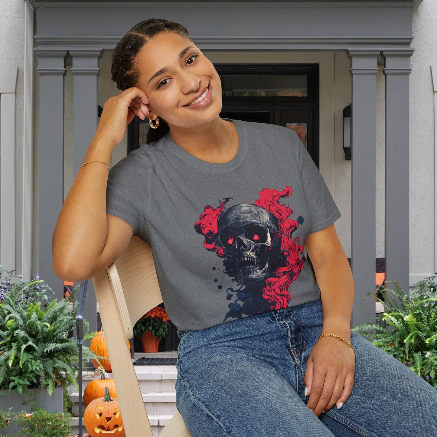 Creepy Skull 2 Adult T-shirt