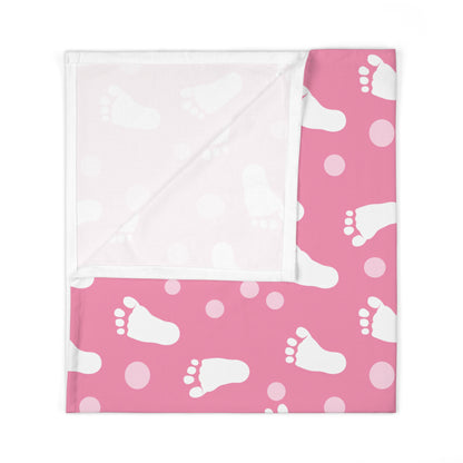 Baby Steps in Pink Swaddle Blanket