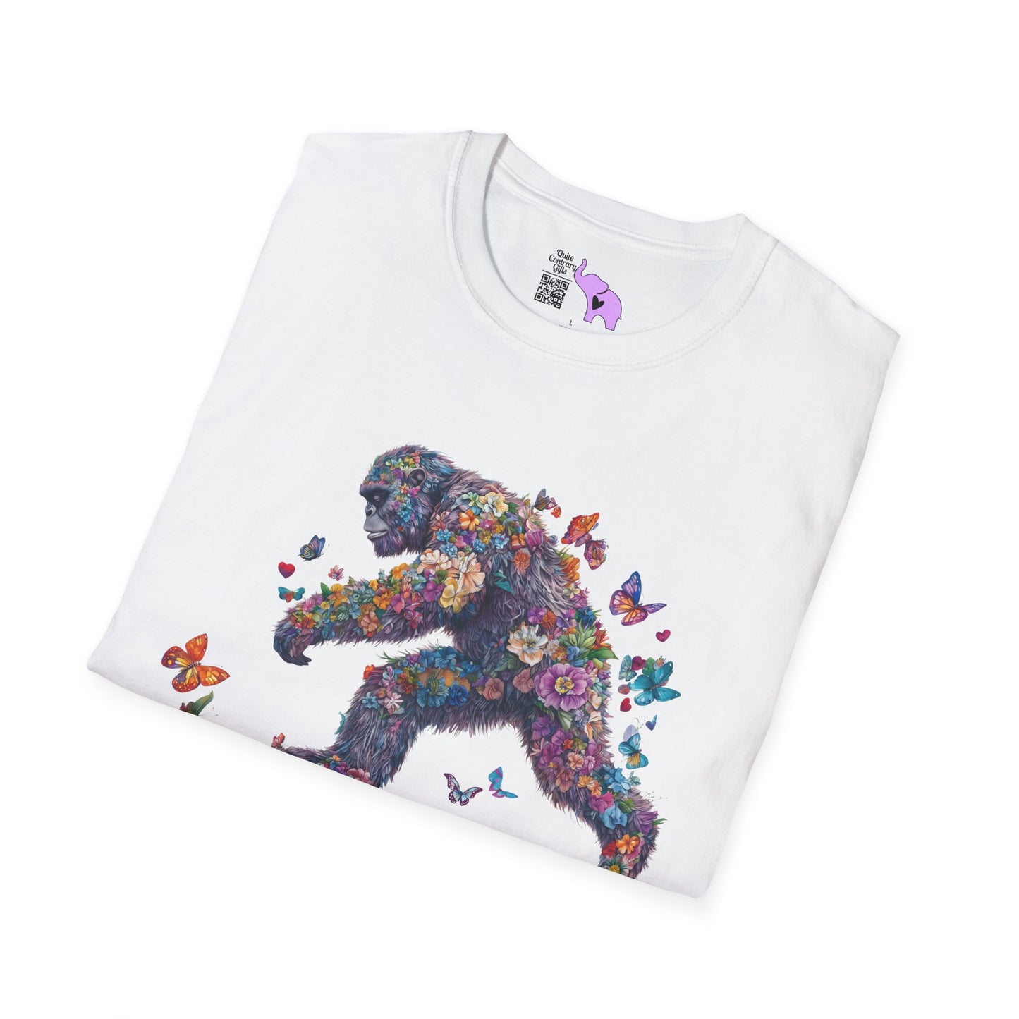 Flowers & Butterflies Bigfoot Adult T-shirt