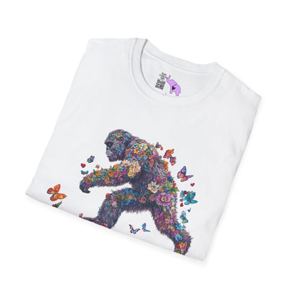 Flowers & Butterflies Bigfoot Adult T-shirt
