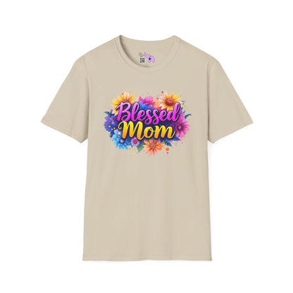 Blessed Mom (Vibrant Floral) Adult T-shirt