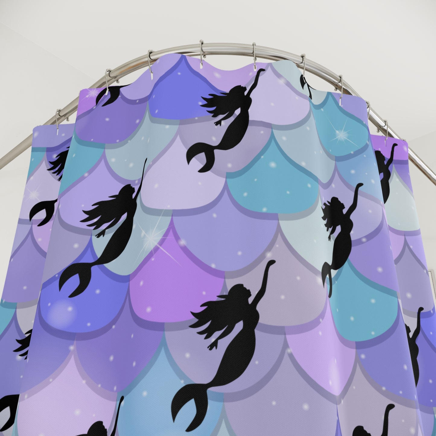 Mermaid w/Pink/Purple Scales Shower Curtain