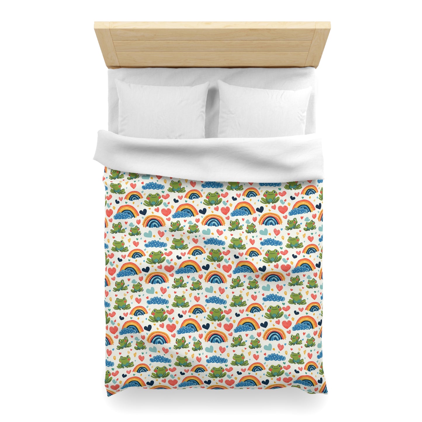 Ribbit Rainbows Microfiber Duvet Cover