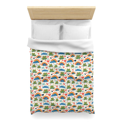 Ribbit Rainbows Microfiber Duvet Cover