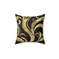 Black & Gold Luxe Swirl Throw Pillow