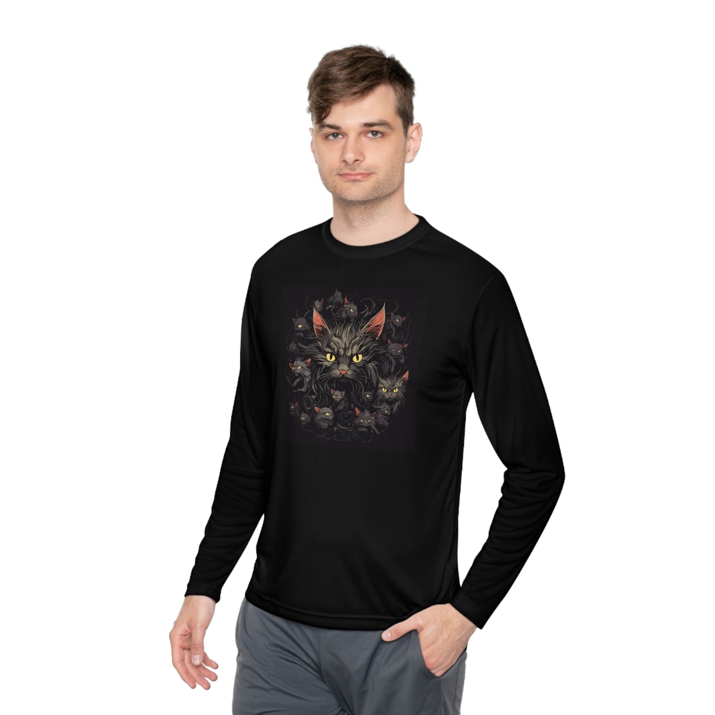 Creepy Black Cats 1 Adult Long Sleeve Tee