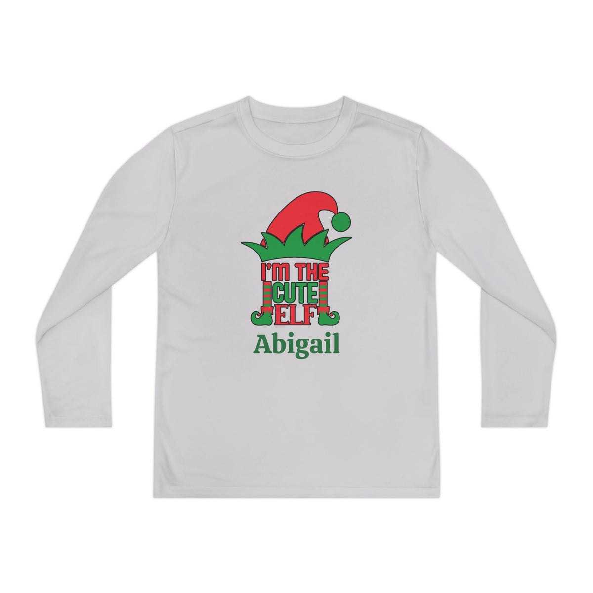 I'm The Cute Elf Personalized Youth Long Sleeve Tee