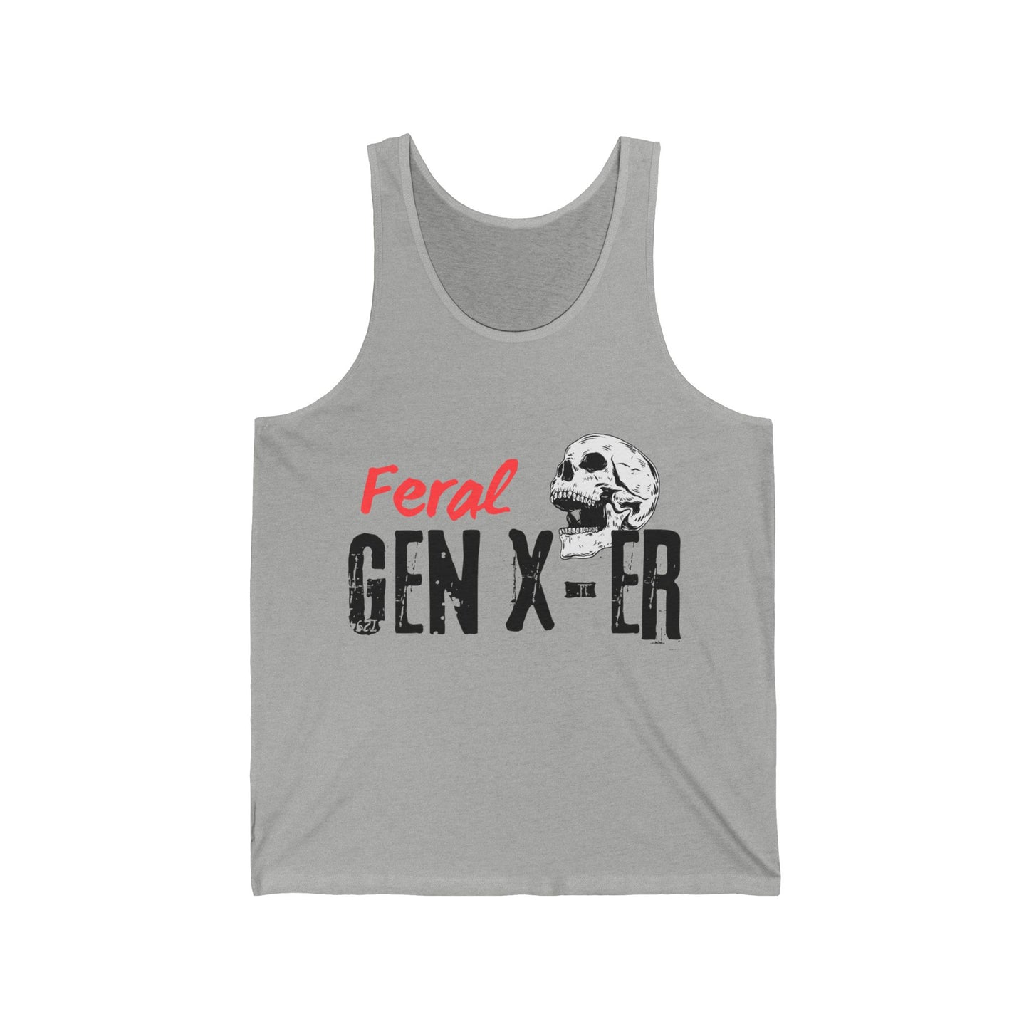 Feral GenXer w/Skull Unisex Jersey Tank