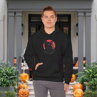Black Cat Over Moon 2 Heavy Blend™ Hooded Sweatshirt