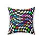Warped Colorful Checkered Throw Pillow