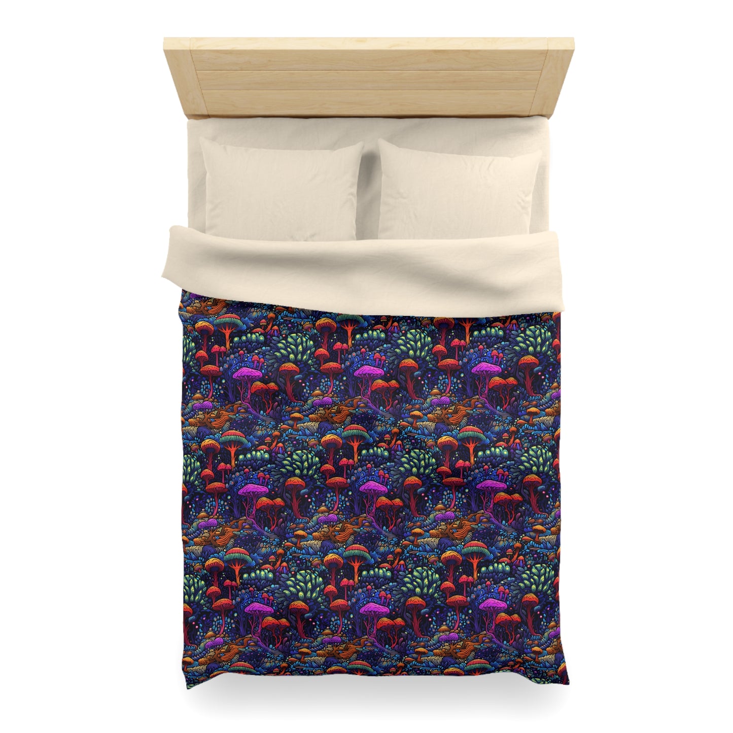 Trippy Mushrooms Microfiber Duvet Cover