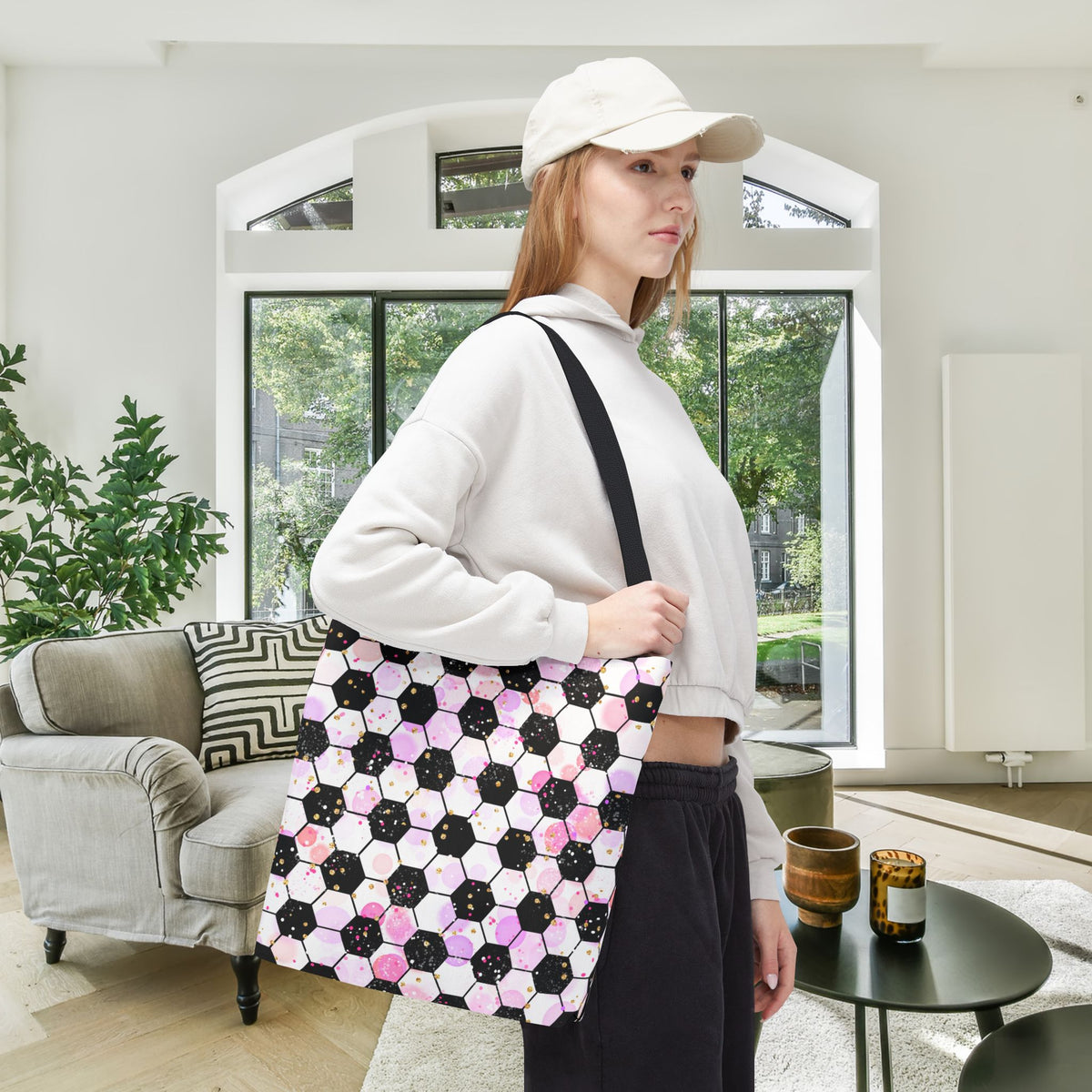 Pink Soccer Fever Canvas Tote Bag