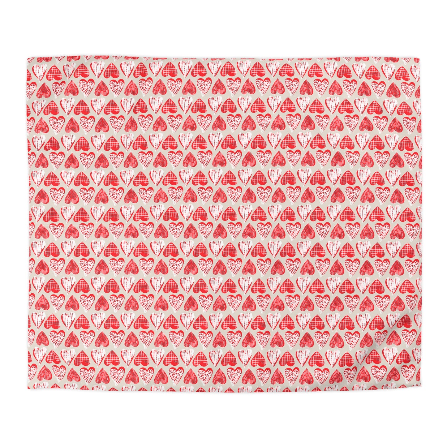 Doodle Hearts Microfiber Duvet Cover