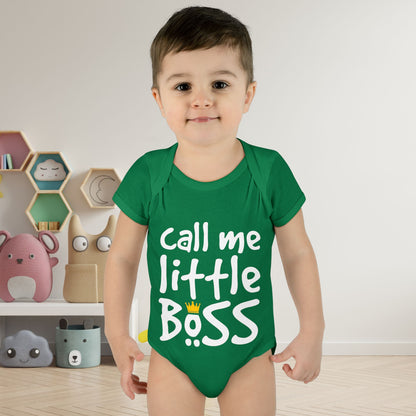 Call Me Little Boss (Crown) Infant Baby Rib Bodysuit
