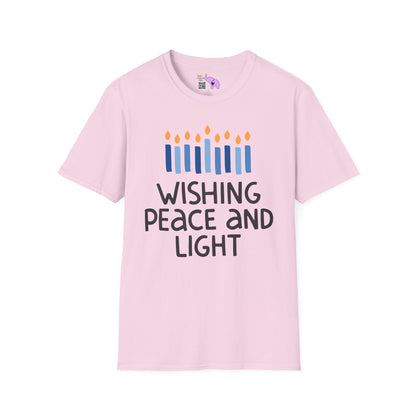 Hanukkah Wishing Peace & Light Adult T-shirt