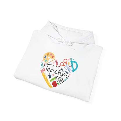 Teacher Supply Heart Heavy Blend™ Hooded Sweatshirt