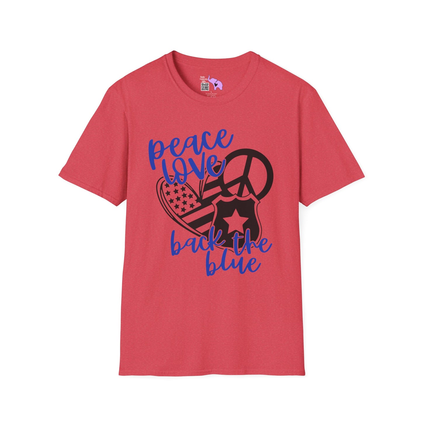 Peace Love Back The Blue Adult T-shirt