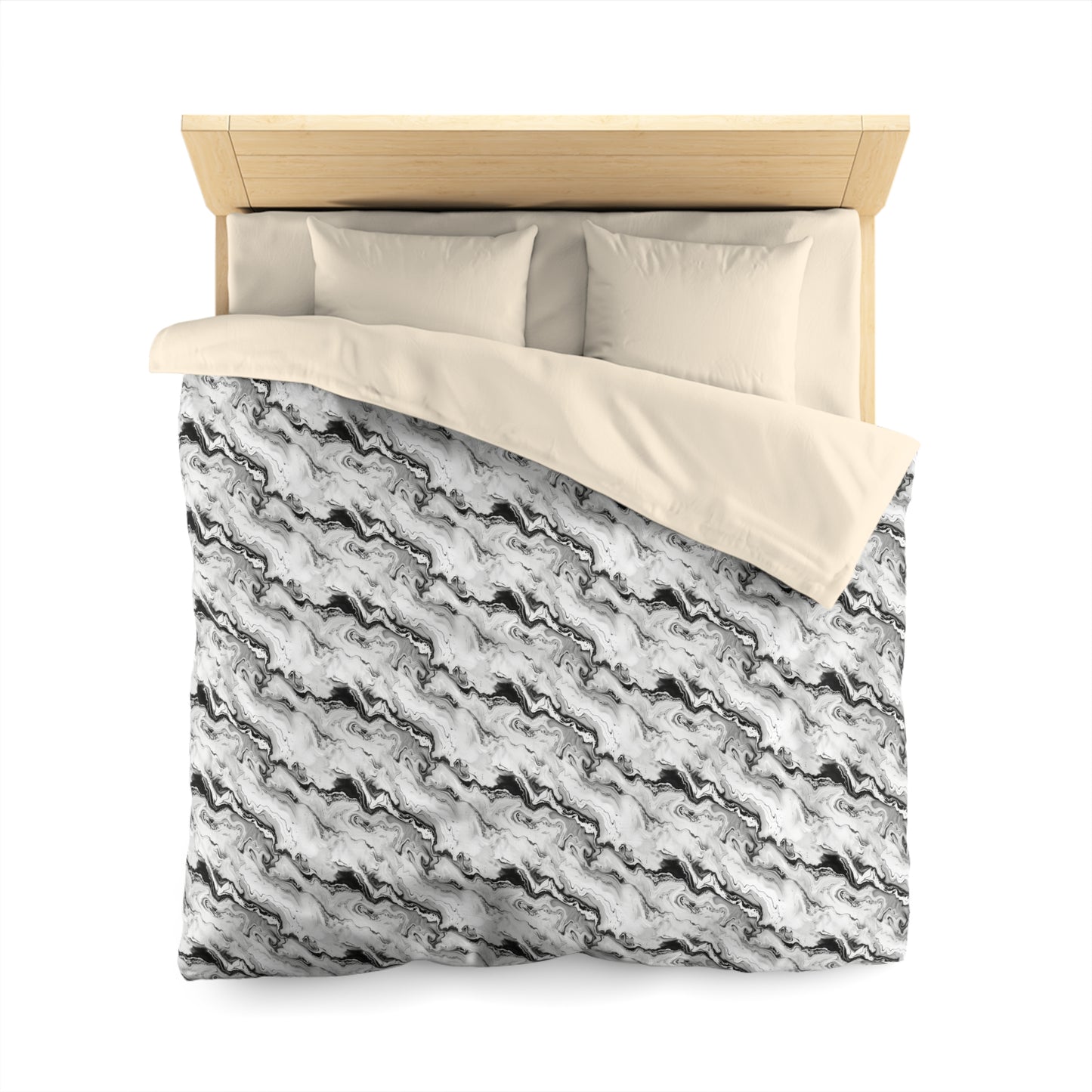 Frost Veil Marble Microfiber Duvet Cover