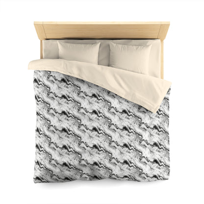 Frost Veil Marble Microfiber Duvet Cover
