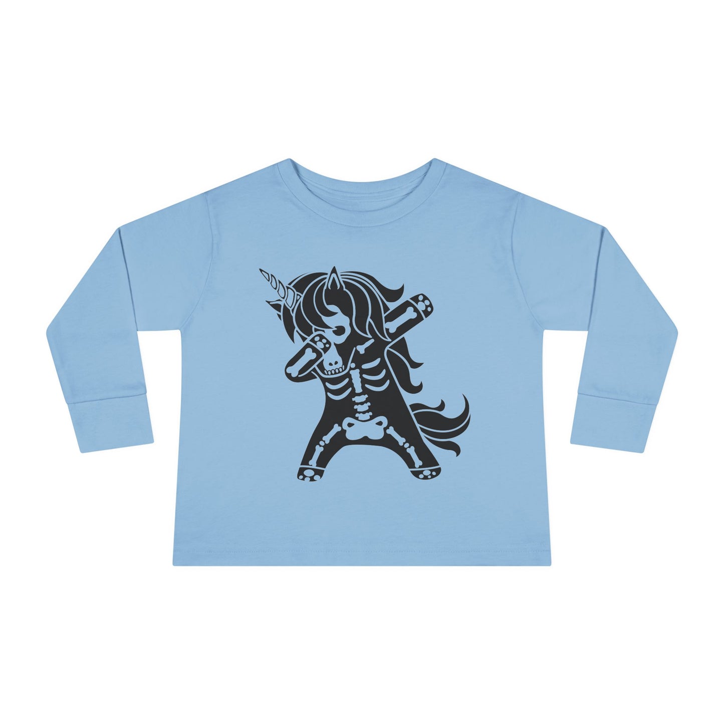 Dabbing Unicorn Skeleton Toddler Long Sleeve Tee