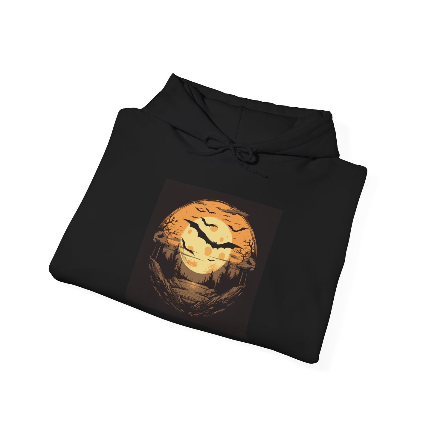 Creepy Bats Over Moon 1 Heavy Blend™ Hooded Sweatshirt