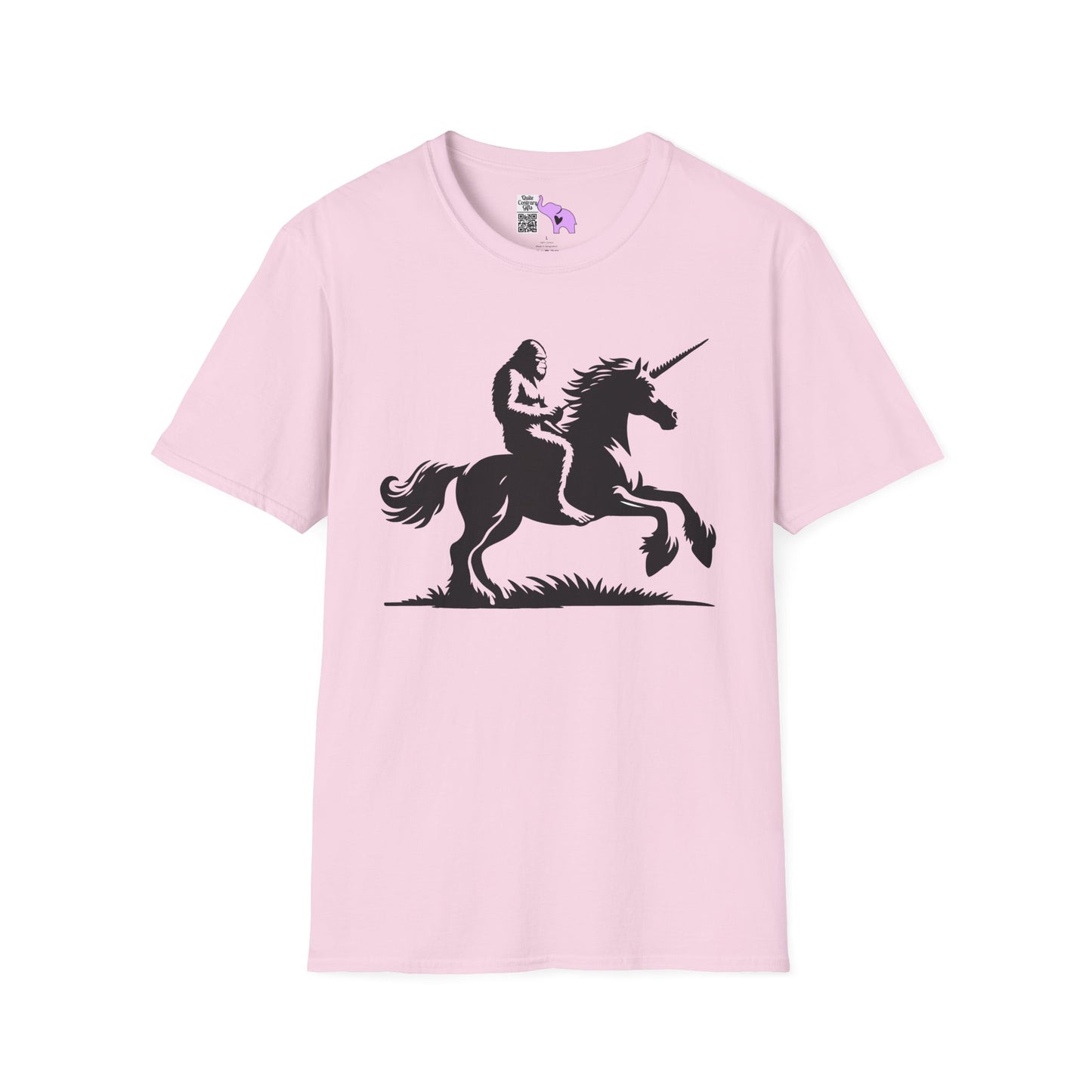 Bigfoot Rides A Unicorn Adult T-shirt
