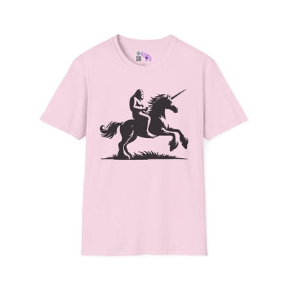 Bigfoot Rides A Unicorn Adult T-shirt