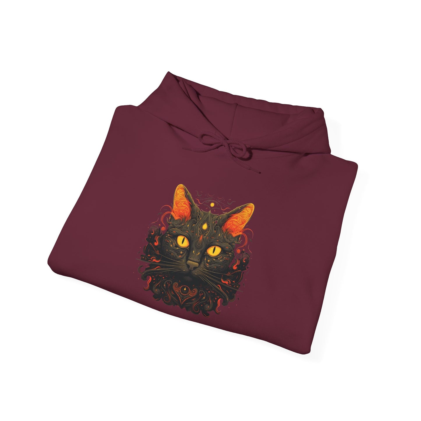 Creepy Black Cat 2 Heavy Blend™ Hooded Sweatshirt