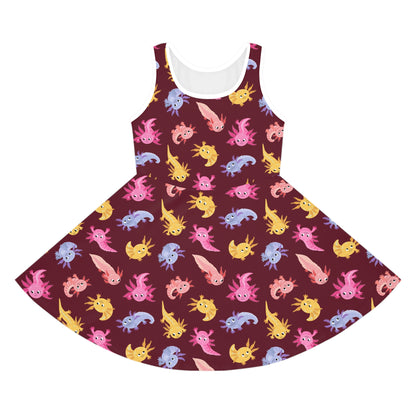 Crimson Axolotls Girls' Sleeveless Sundress