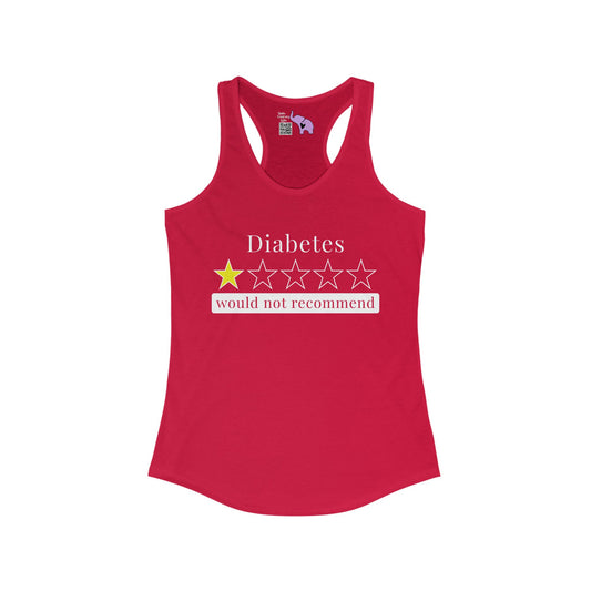 Diabetes 1 Star Would Not Recommend Women's Ideal Racerback Tank